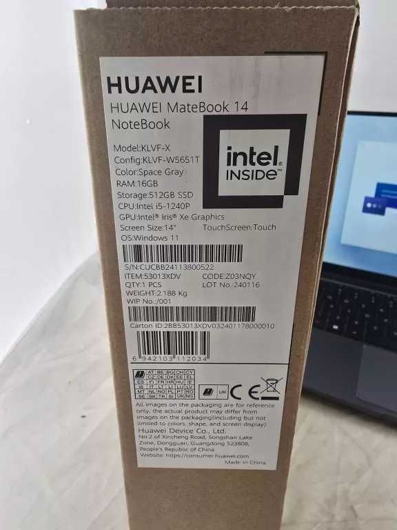 Laptop Huawei Matebook 14 " INTEL CORE I5 16 GB / 512 GB
