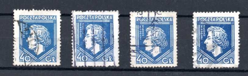 Znaczki Polska 1927 rok - Fryderyk Chopin - odmiany