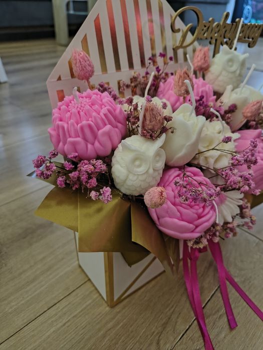Flower box ze świec sojowych