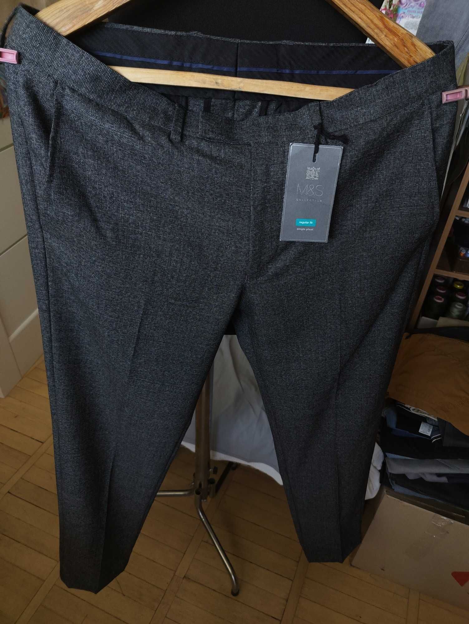 Джинсы брюки Marks&Spencer wool trousers Англия w34 grey.