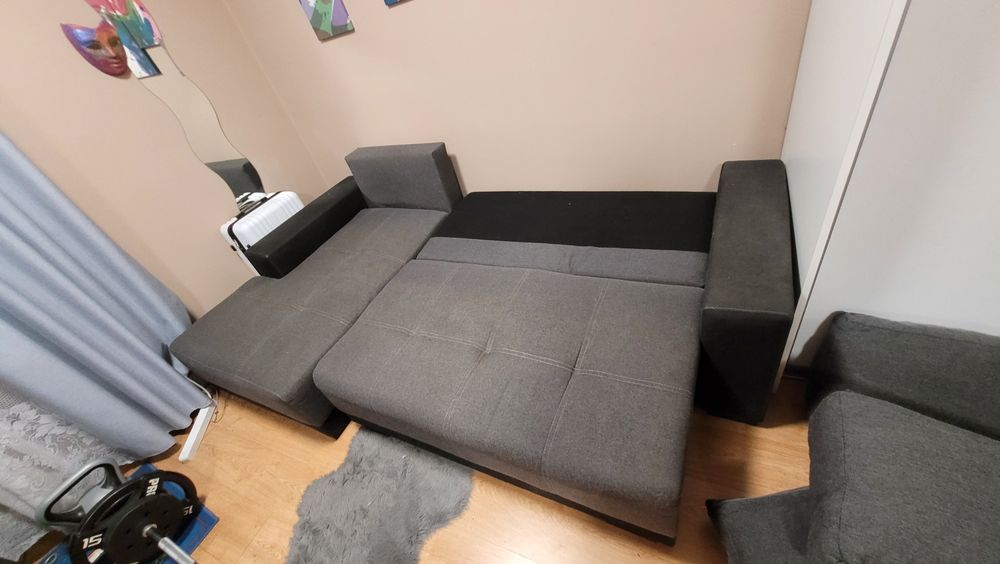 Narożnik z funkcją spania rogówka tanio