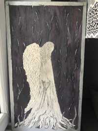 Obrazek ręcznie malowany z aniołem