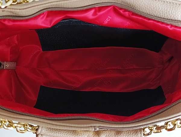 Elegancka torebka shopper Laura Biaggi Ciemny Beż/Złoty
