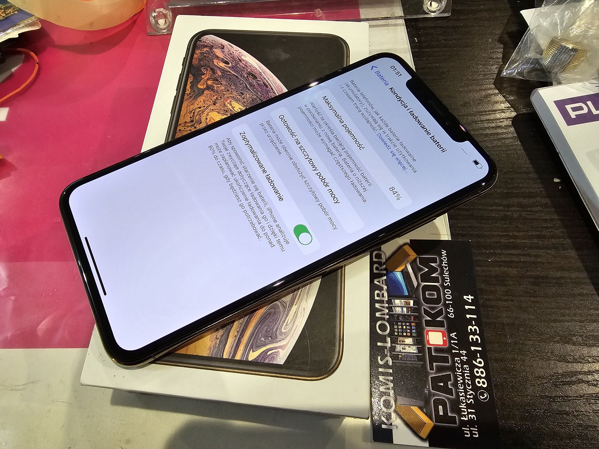 Iphone XS Max 64gb..84%..Jak nowY..Gold..PAT-KOM..