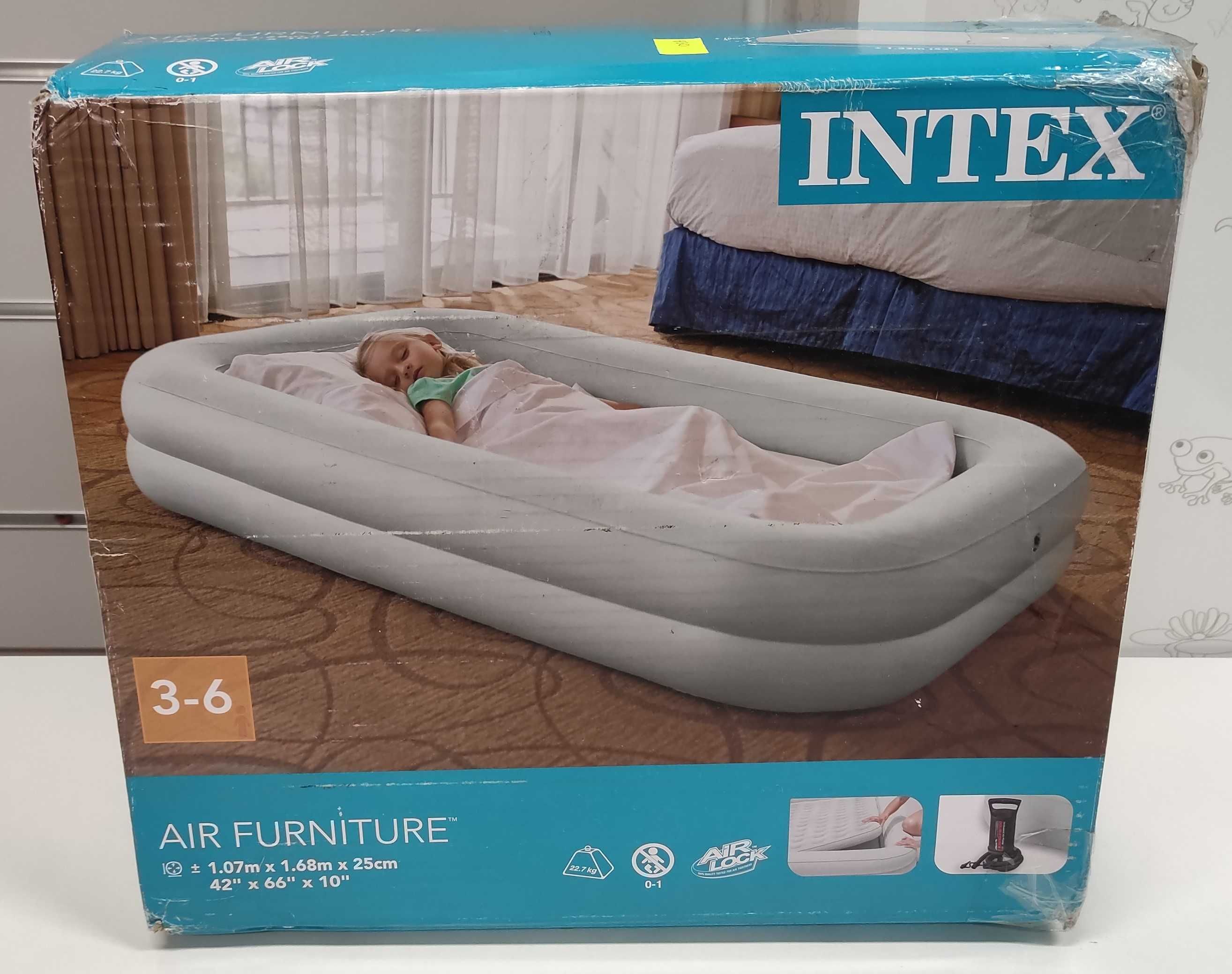 PROMOCJA - 30% intex pompowane łóżko dla dziecka pompka torba