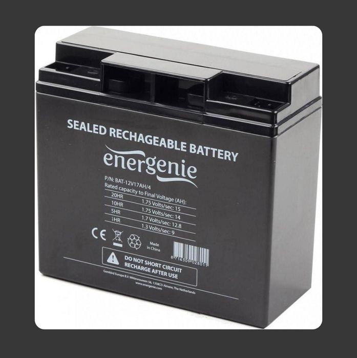 Акумулятор для ДБЖ/інвертора EnerGenie BAT-12V17AH/4