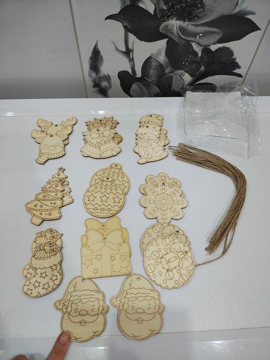 TOP – świątecznie 20szt. drewnianych ozdób do własnej aranżacji - nowe