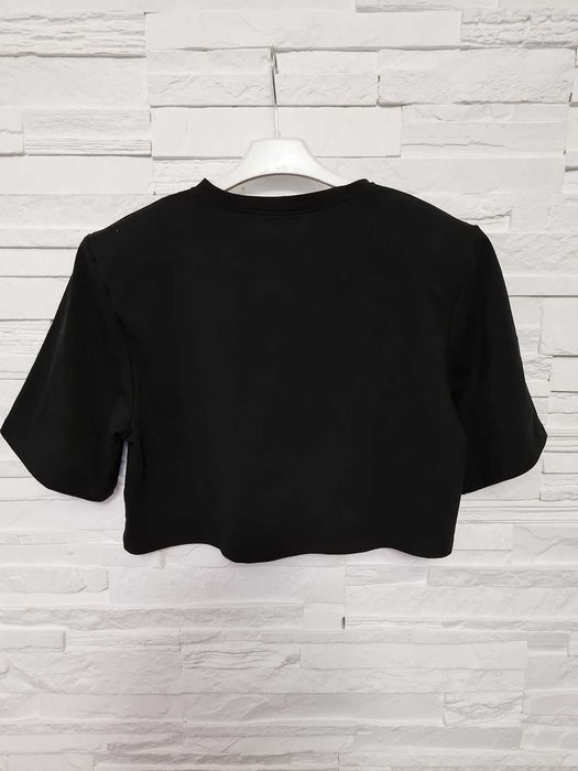 T-shirt krótki top z poduszkami czarny basic bawełna lamilla La milla