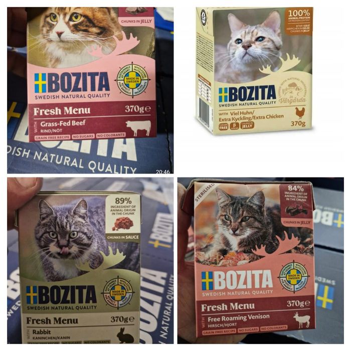 36szt,karma dla kota Bozita 370g.Jagniecina,dziczyzna, wołowina,indyk