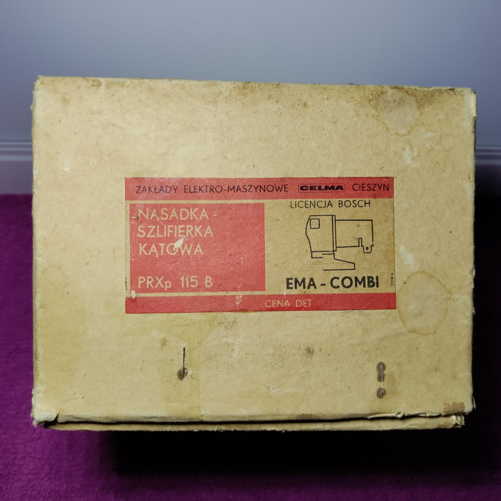Stara nasadka szlifierka kątowa Bosch PRL tarcze + oryginalne pudełko