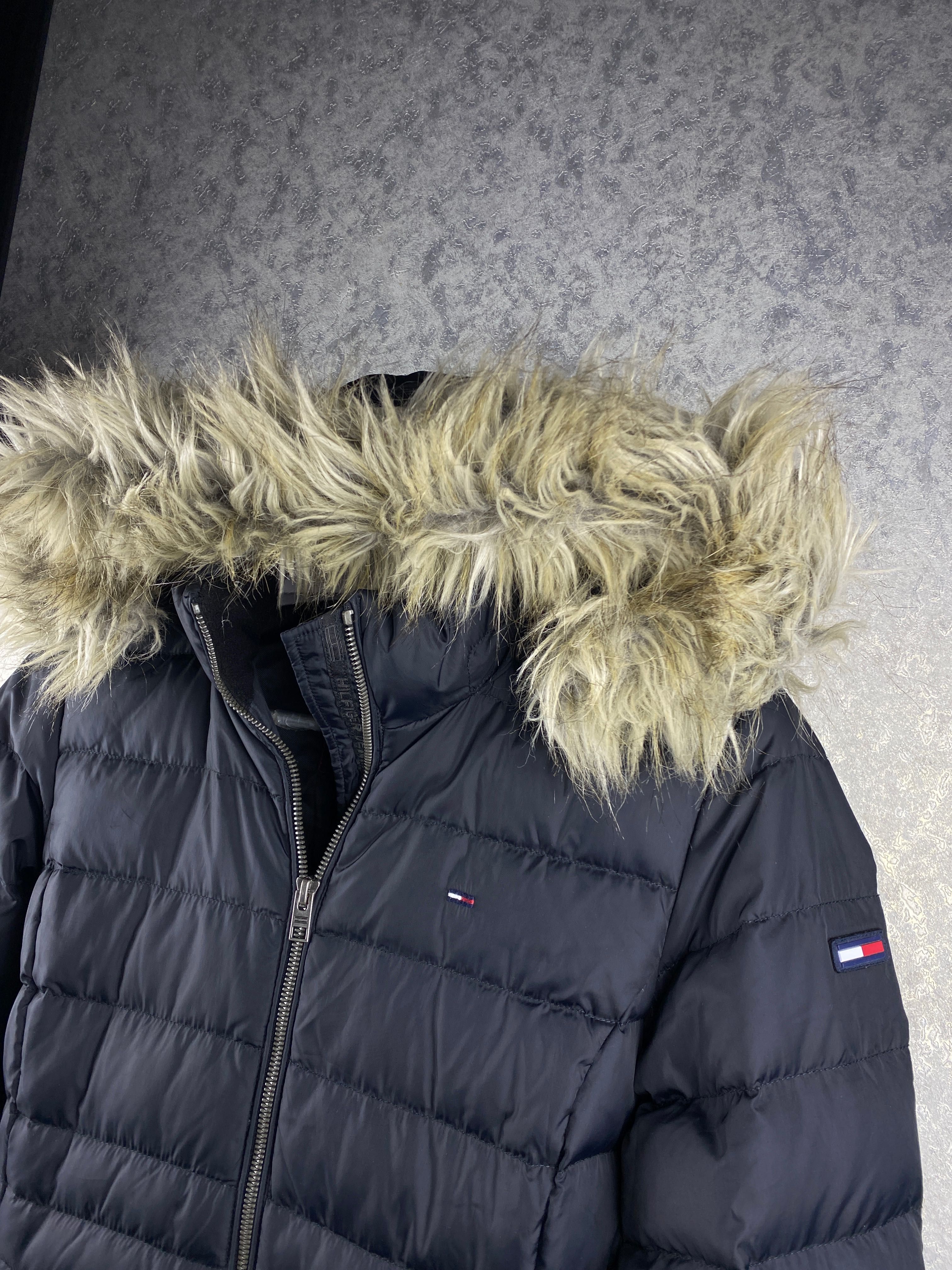 Женский черный удлиненный пуховик Tommy Hilfiger