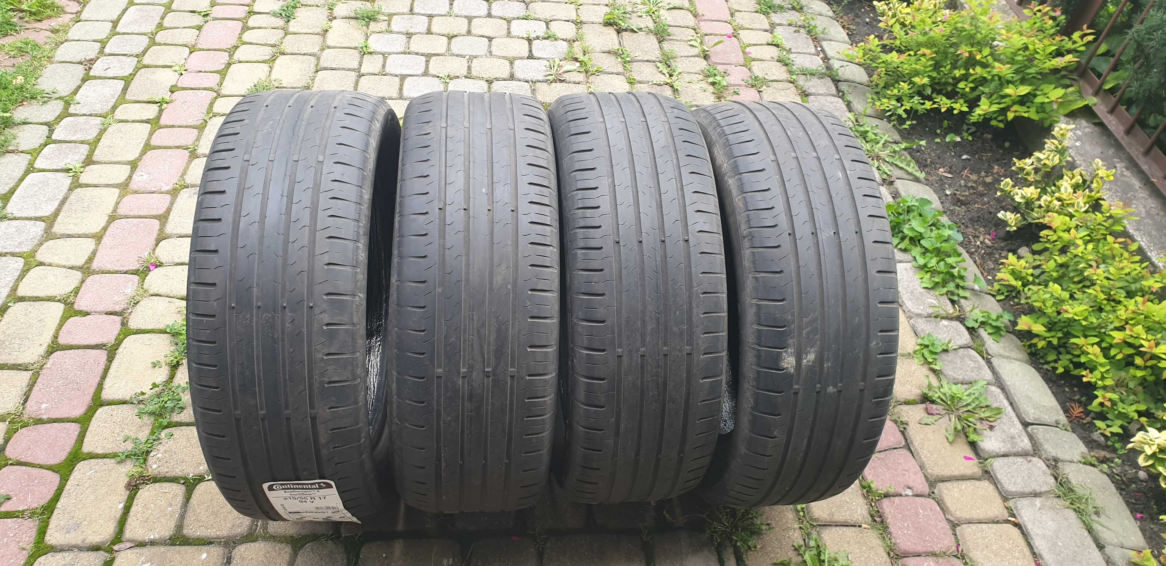 Sprzedam 4 używane opony Continental 215/55R17, stan dobry