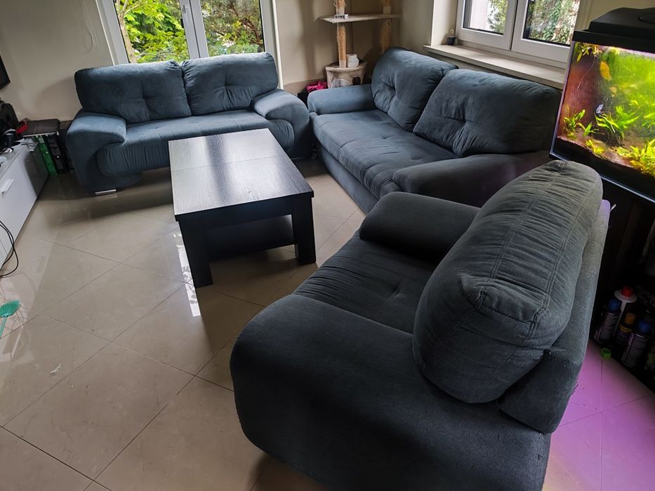 Zestaw wypoczynkowy, 3+2+1, sofa sofy fotel funkcja spania