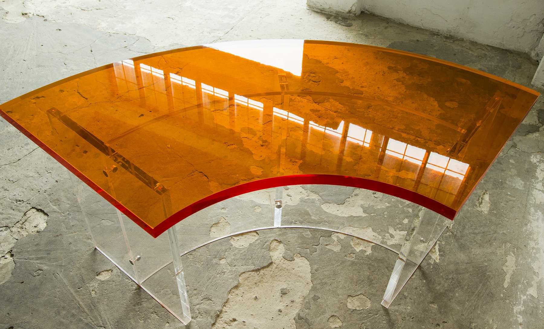 Biurko akrylowe vintage design lata 60 70 plexi pleksi pleksa