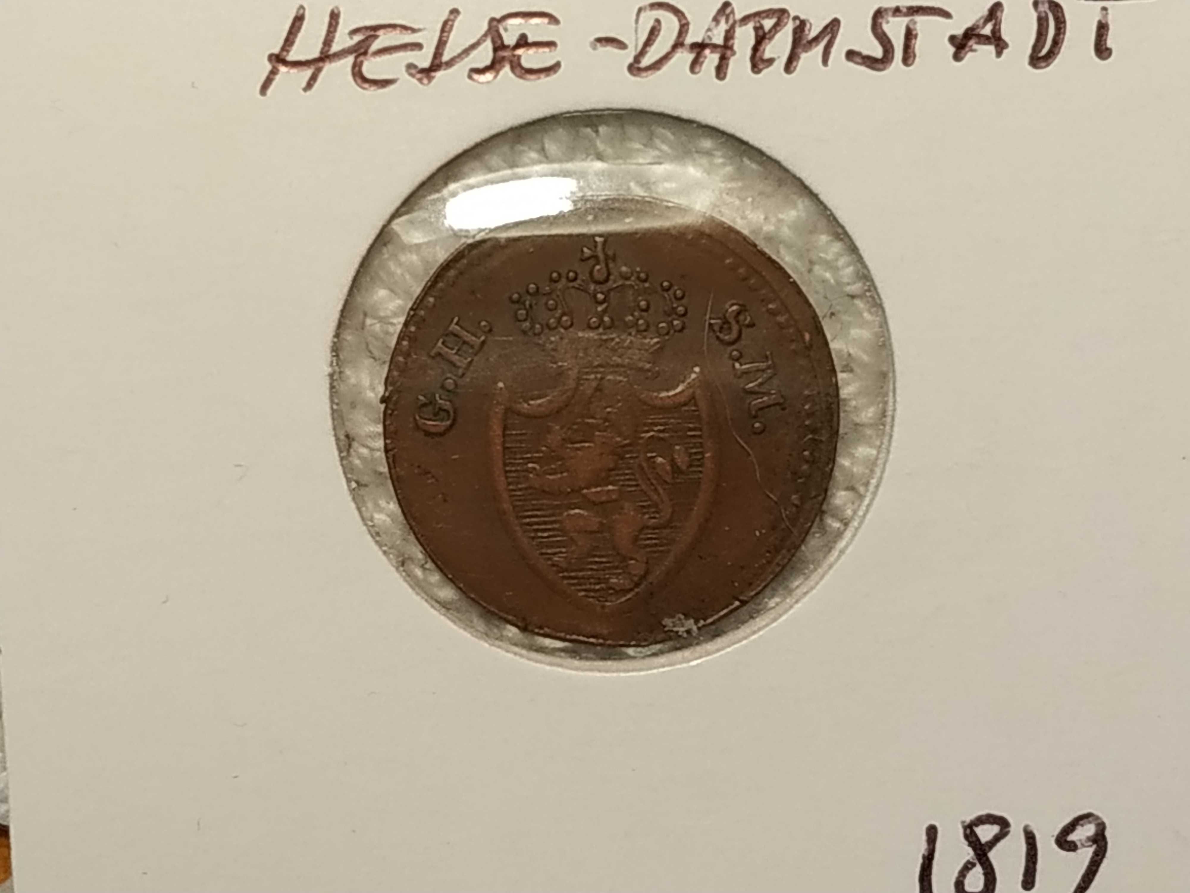 Alemanha - moeda de 1 pfennig de 1819
