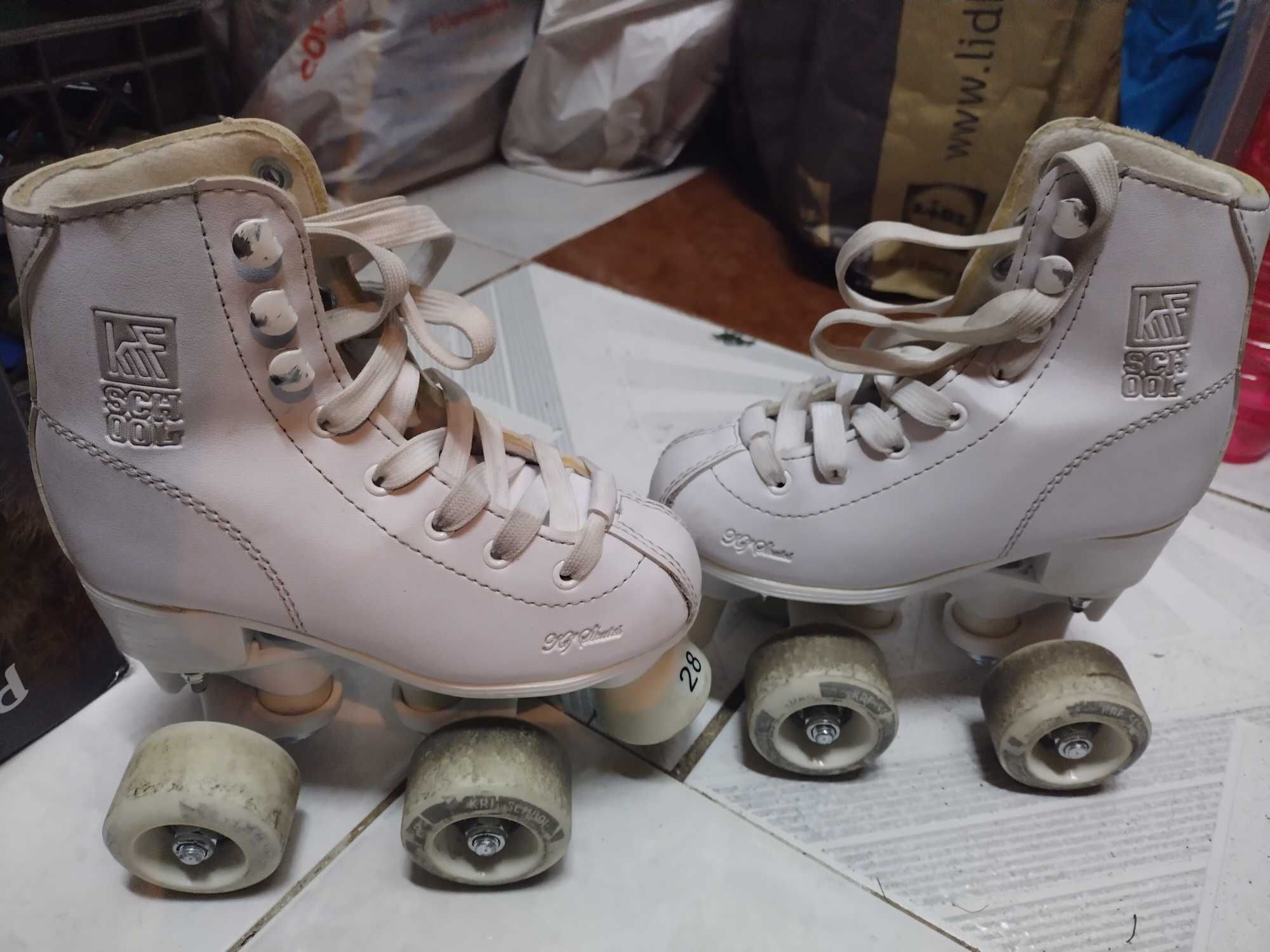 Patins Branco de 4 Rodas para Patinagem Artística Criança - 28