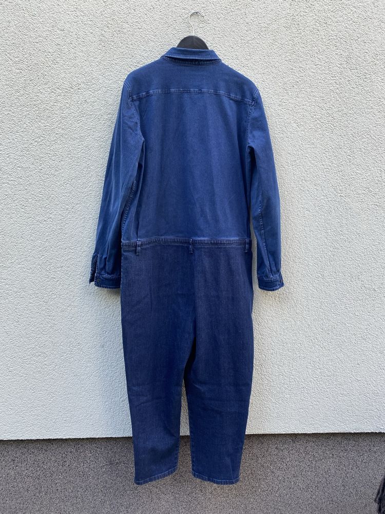 Granatowy dżinsowy kombinezon oversize made in italy N21