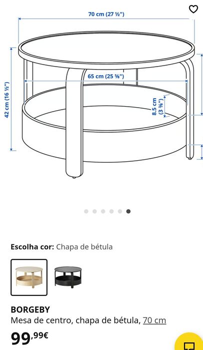 Mesa de centro redonda
