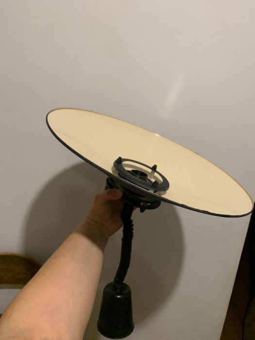 Lampa styl loft PRL skandynawski UFO jednopunktowa czarny mat