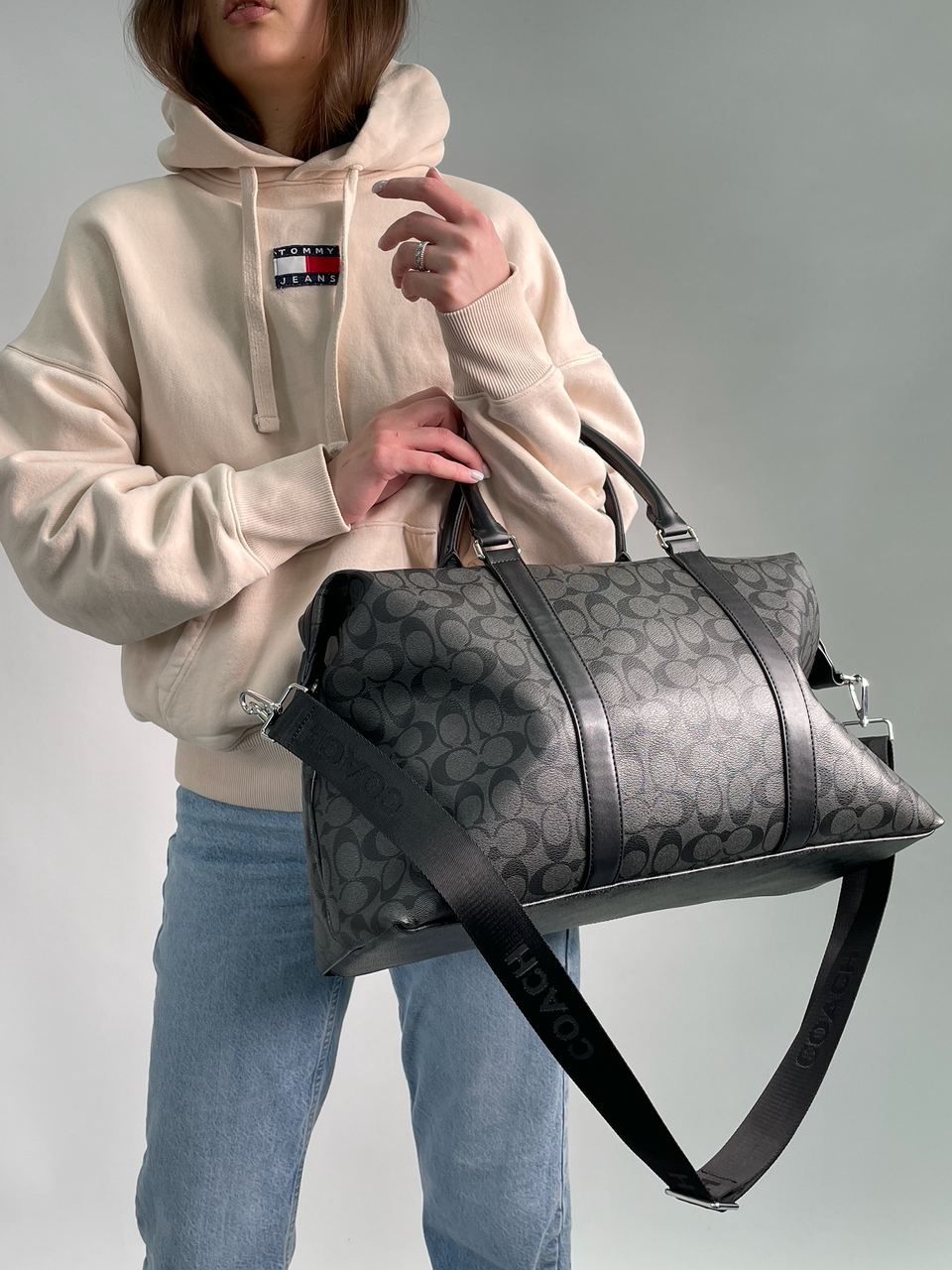 Сумка дорожня чоловіча жіноча Coach Voyager Duffle Bag In Charcoal 45