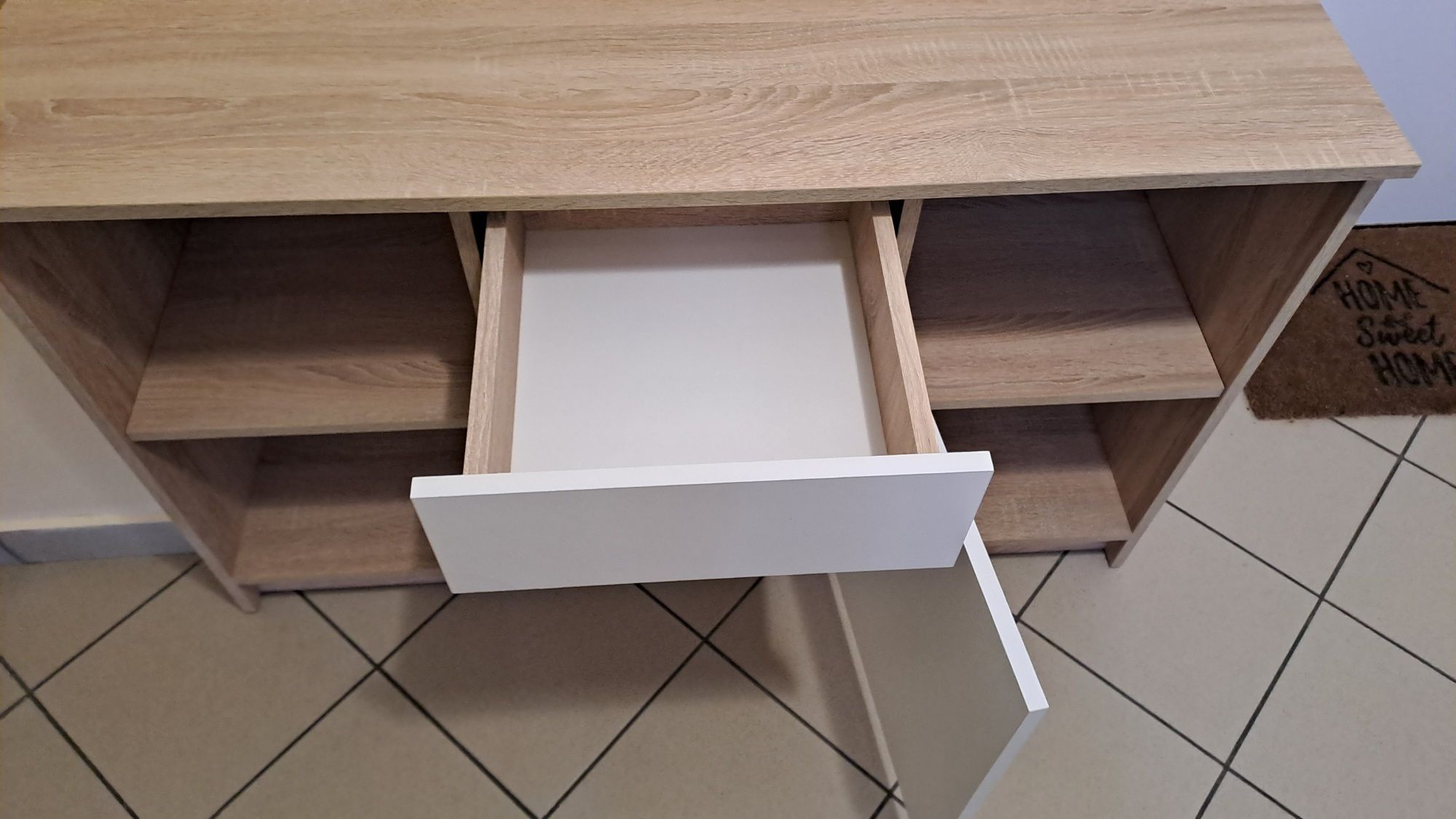 Komoda dąb sonoma/biała 120 cm.