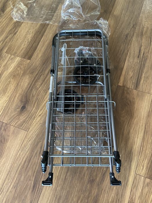 Wózek na zakupy Costway srebrny idealny na prezent