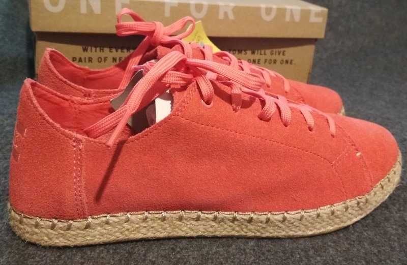 Toms Skórzane Espadryle Sneakersy "Lena" r. 37,5