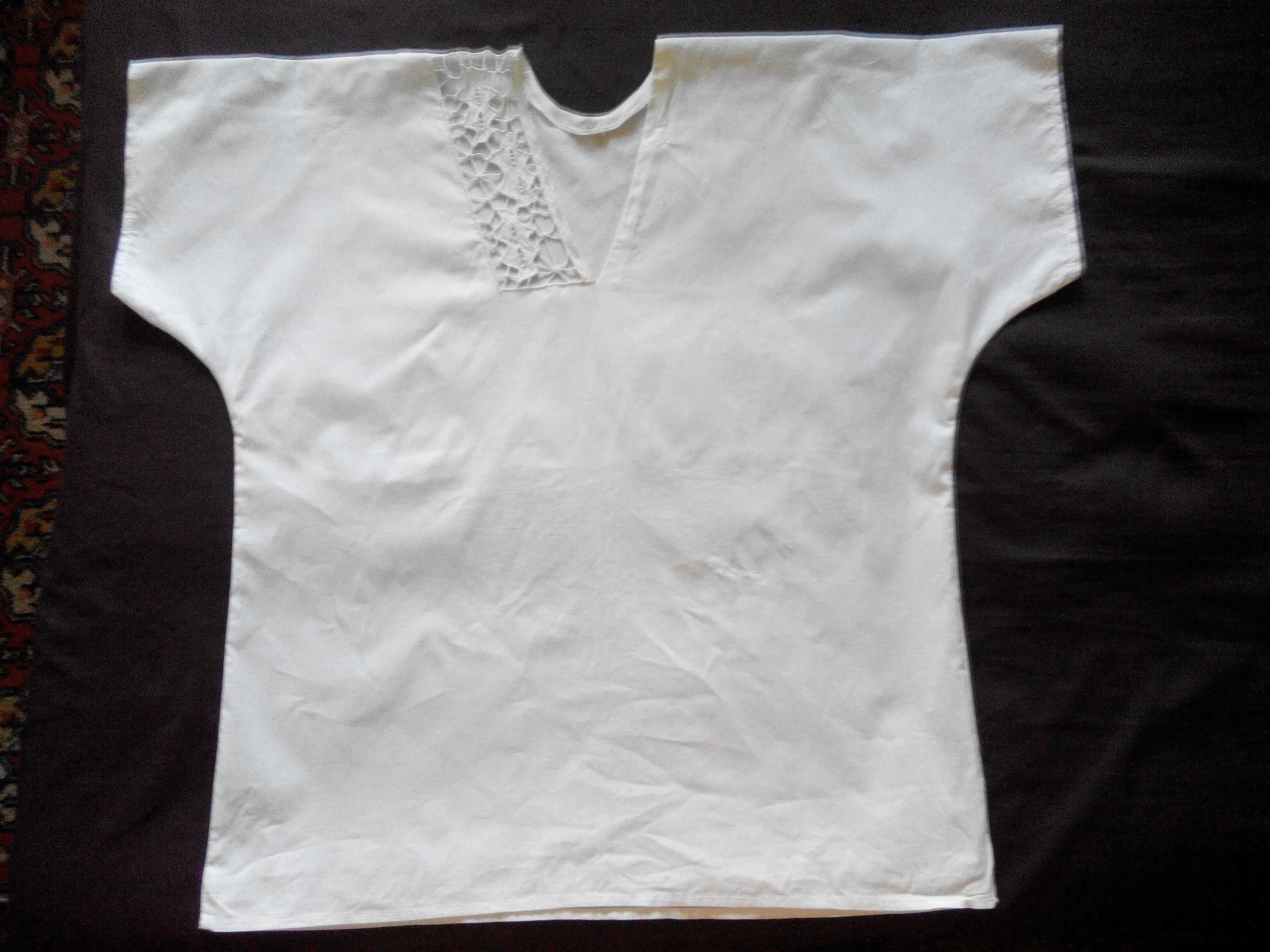 Пара белых блузок 100% х/б, отделка вышивкой Ришелье, винтаж.