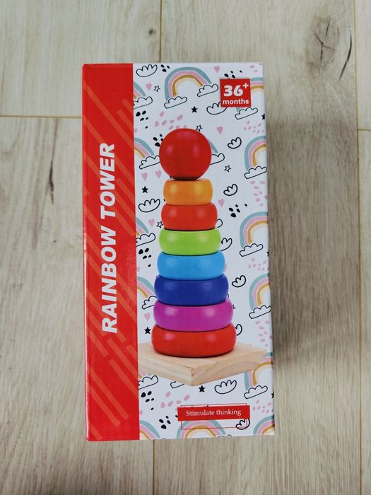 Drewniane klocki wieża Rainbow tower