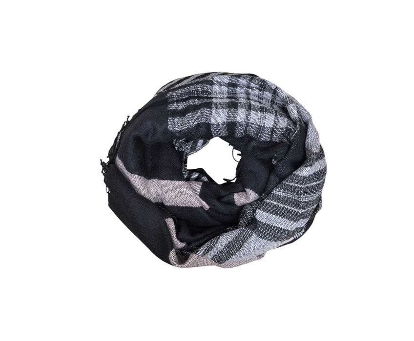 OVS ciepły szal damski w pasy z frędzlami jesień/zima rozm.64 X 215 CM