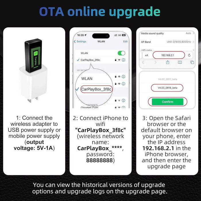 Бездротовий адаптер CarPlay для iPhone