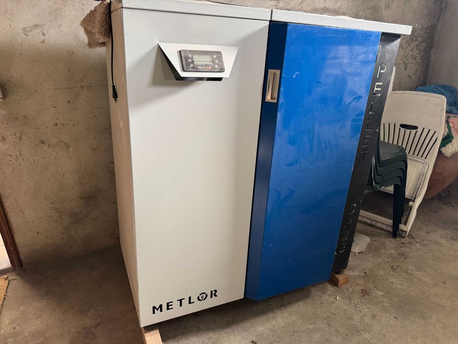Caldeira de pellets METLOR CP25 – 26,7 kW – Como nova, pouco uso