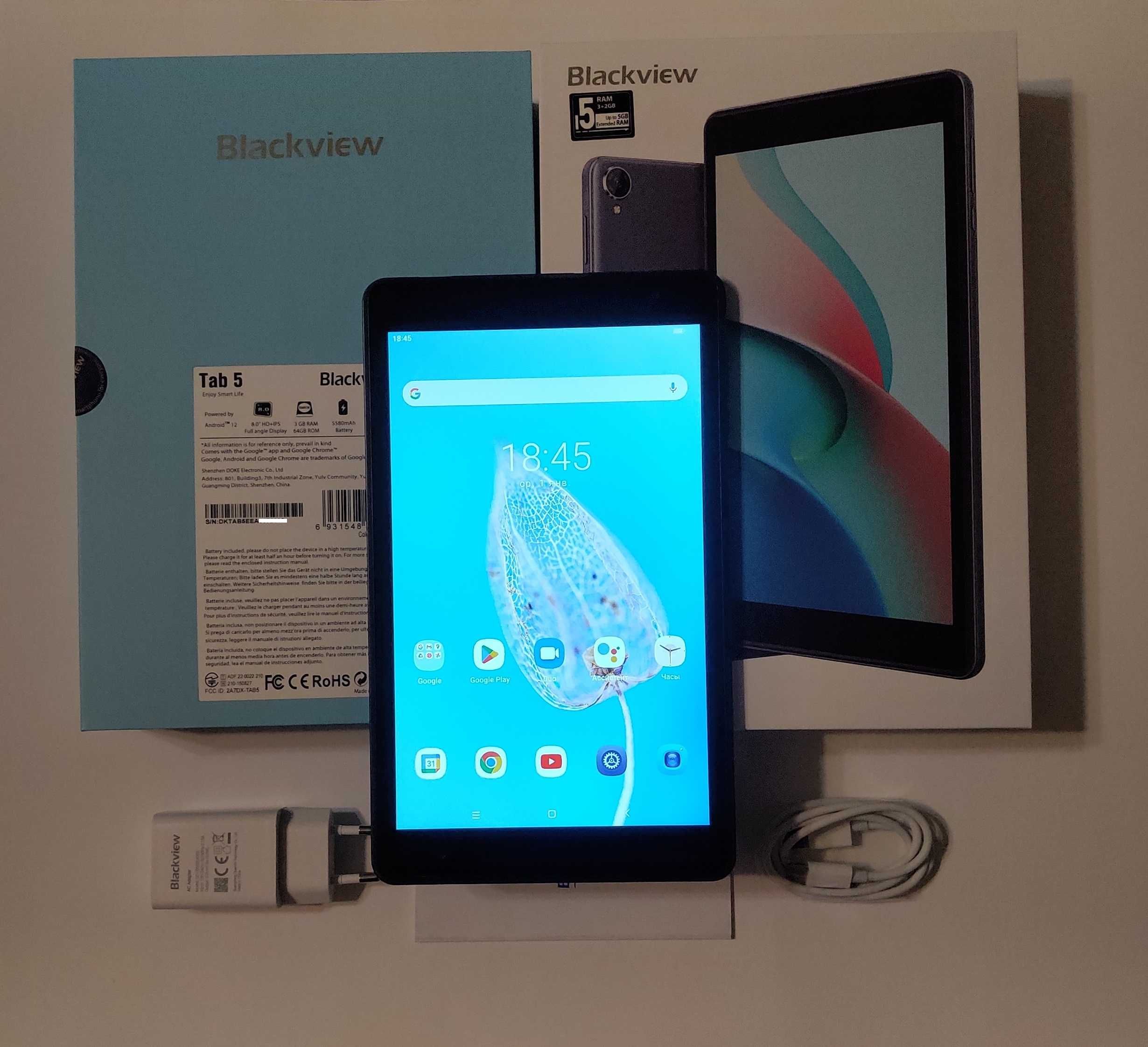 Планшет Blackview Tab 5, 3/64 екран 8" HD, Android 12, українська мова