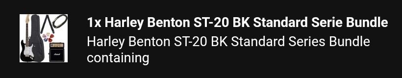 Guitarra elétrica  Harley Benton ST-20 BK