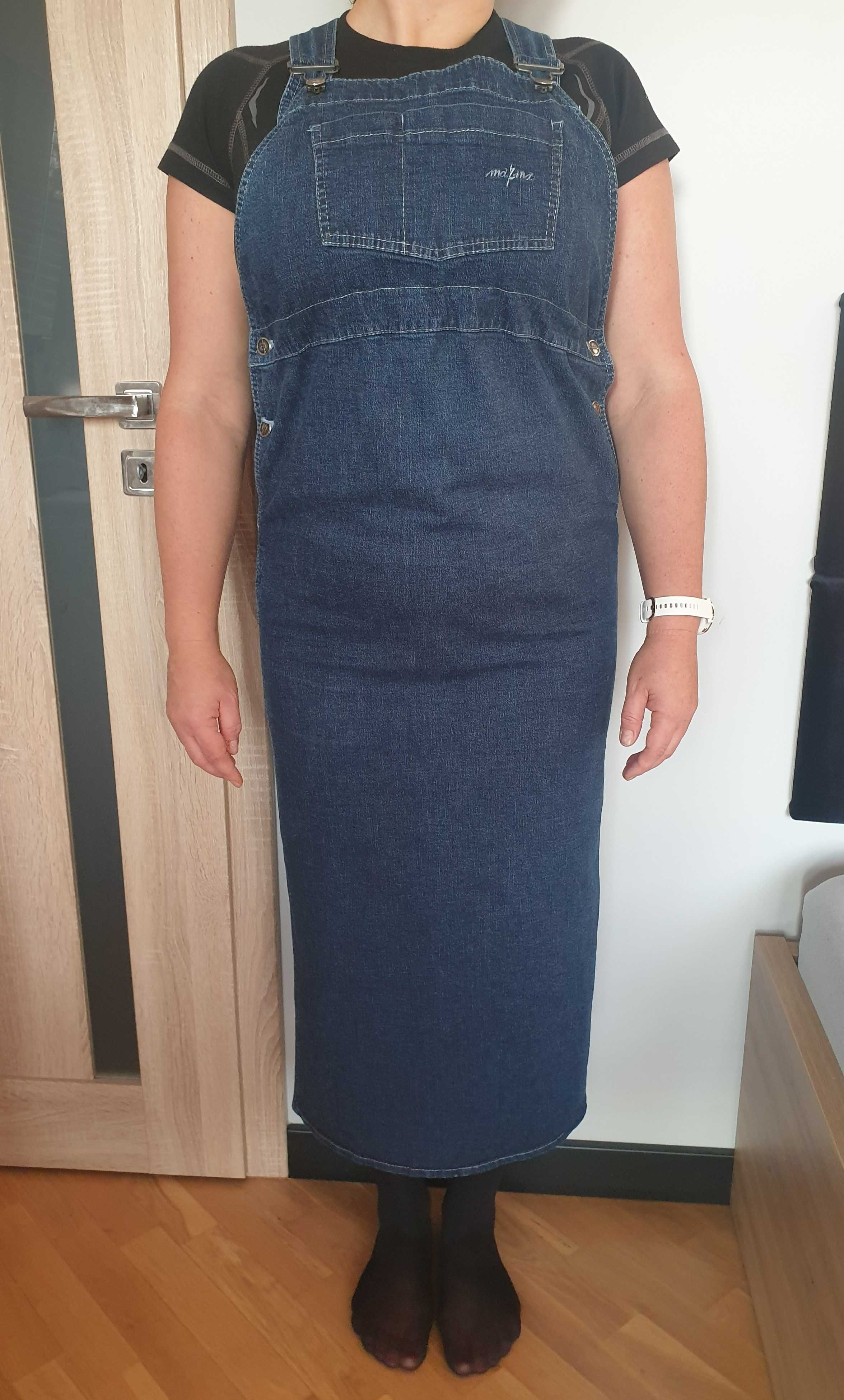Ciążowa sukienka jeans ogrodniczka mama