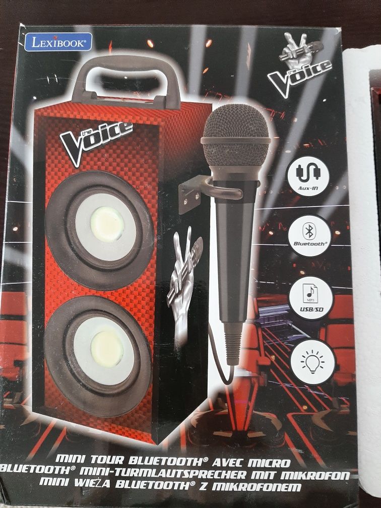 Przenośny głośnik boombox bluetooth z mikrofonem,efektami świetlnymi