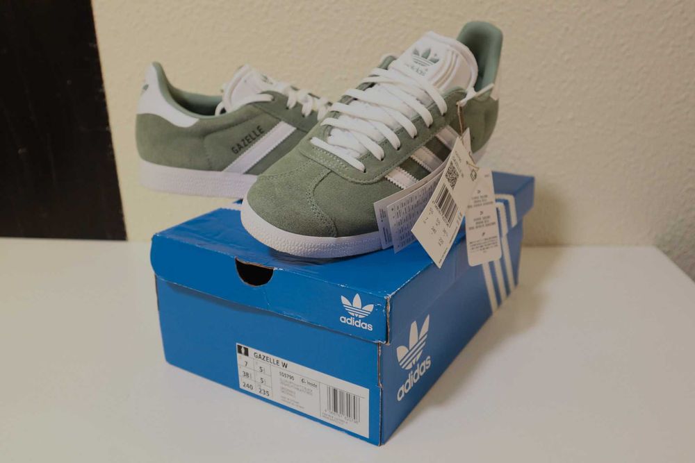 Adidas Gazelle Silver Green, 38, modelo IG5790