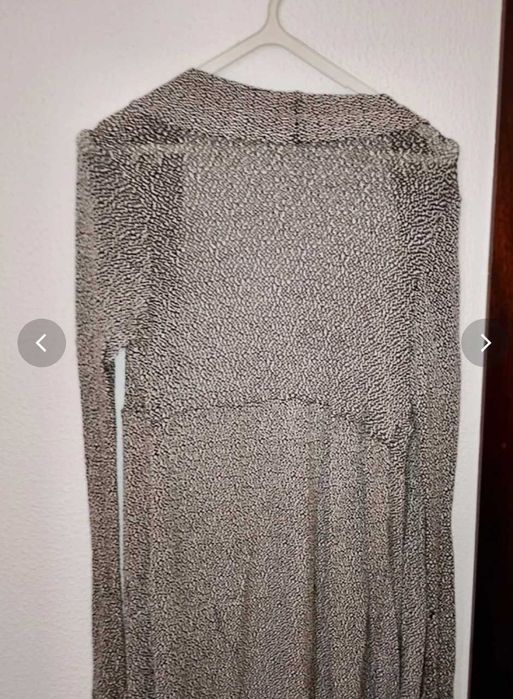 Sobretudo malha cinzento/ prateado