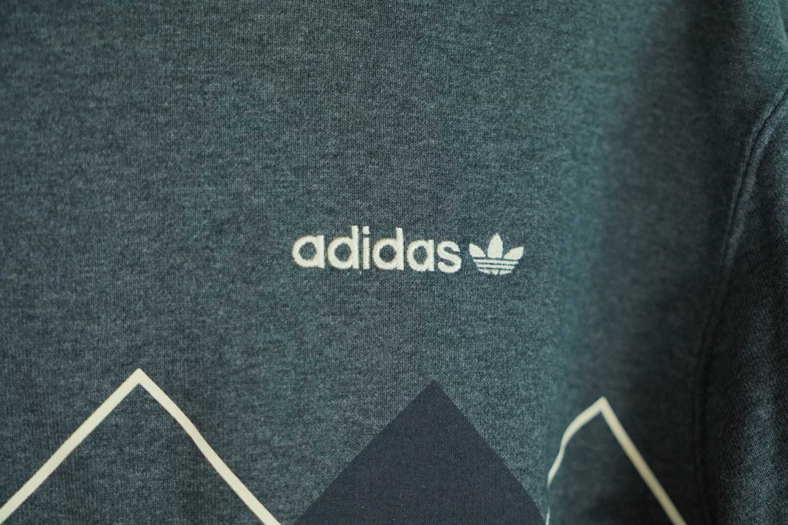 Adidas męska bluza w romby crewneck retro vintage S XS