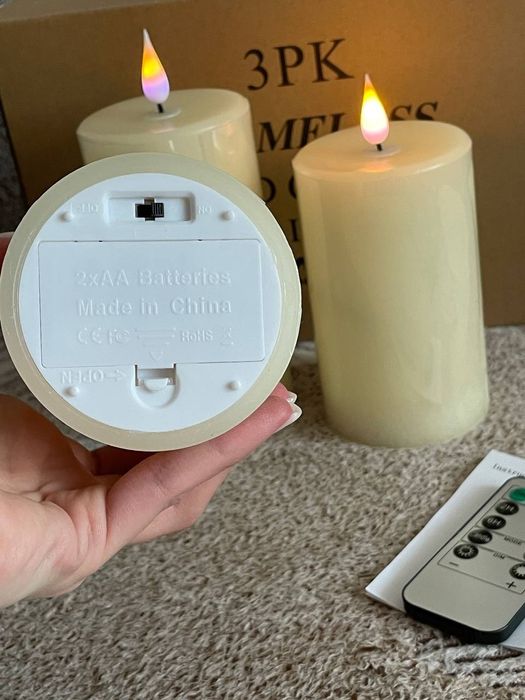 Свічки на батарейках LED свічки (3 шт.) з пультом нові