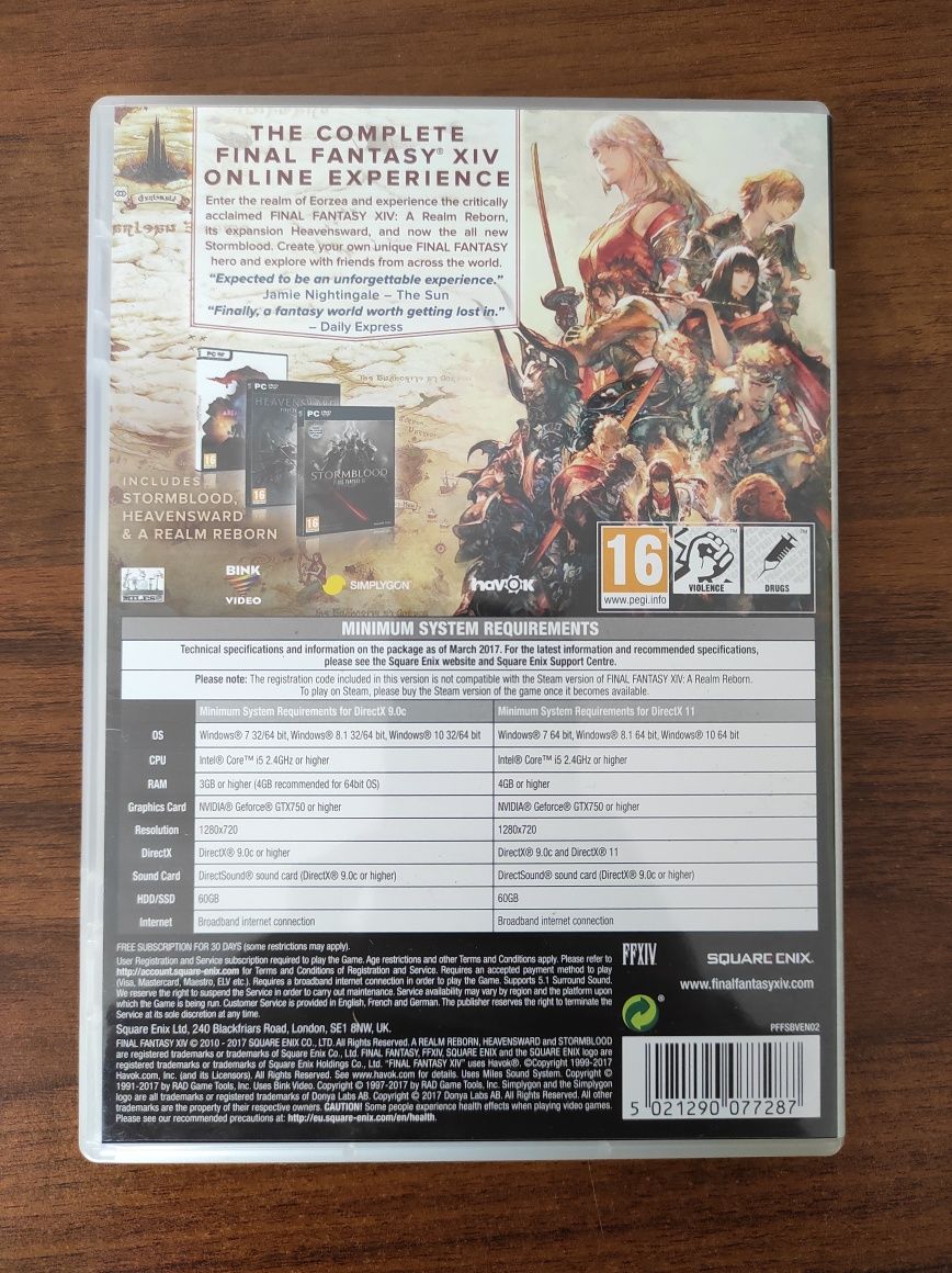 The complete edition Final Fantasy XIV Online