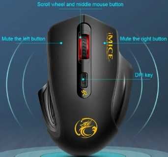 iMICE wireless mouse / Rato 2.4Ghz iMICE Black sillent