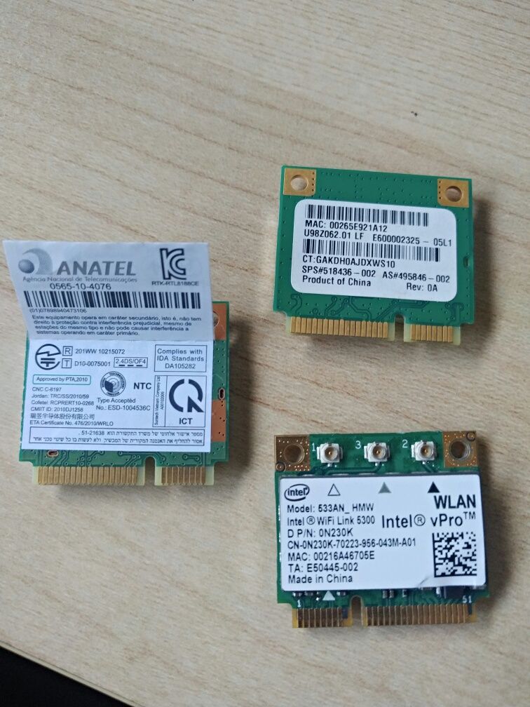 Placas de Rede wifi para computadores portateis antigos e recentes