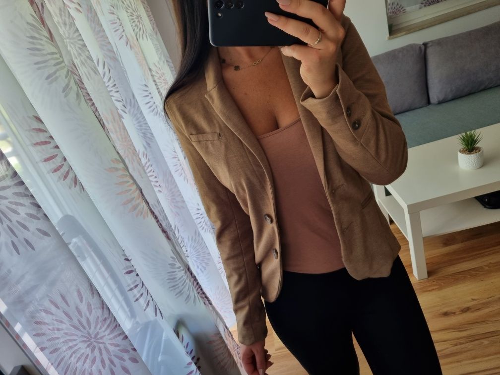 Beżowa marynarka żakiet H&M r. XS