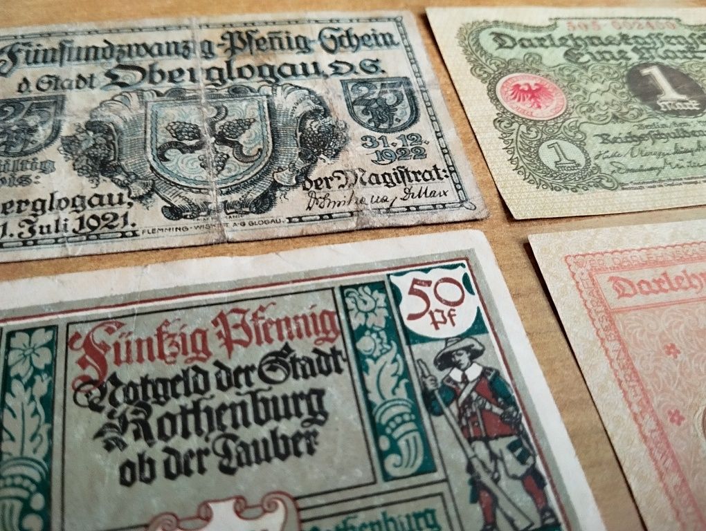 Banknoty niemieckie. Zestaw 4 sztuk.