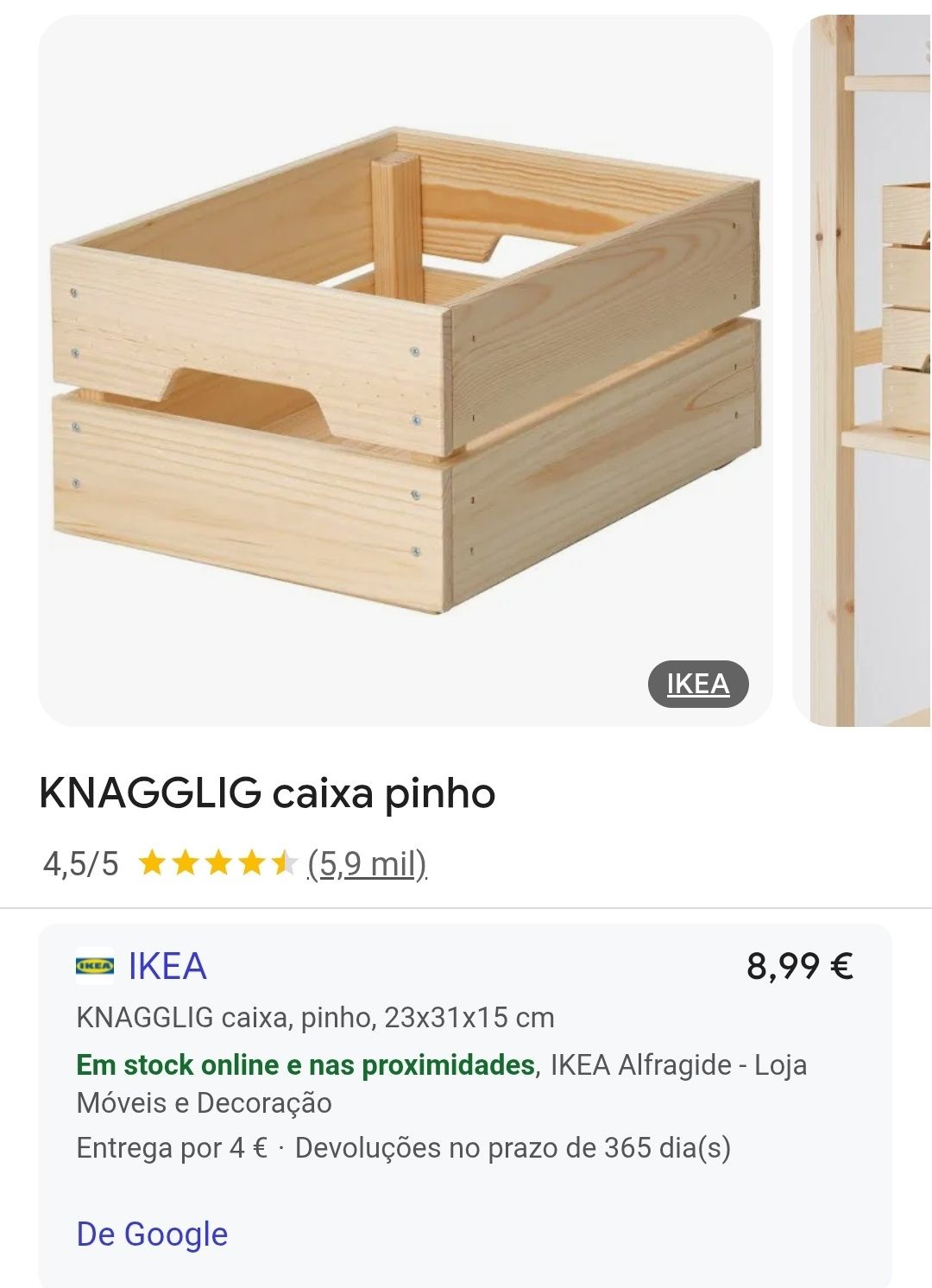 Ikea caixa de madeira 4un