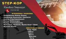 Usługi koparką obrotową rozbiórki, wykopy, korytowanie, fundamenty