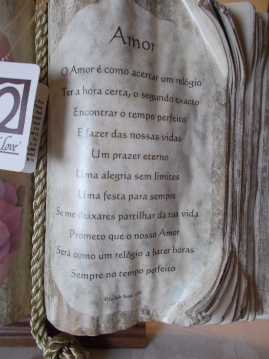 Livro decorativo poema amor Books of Love