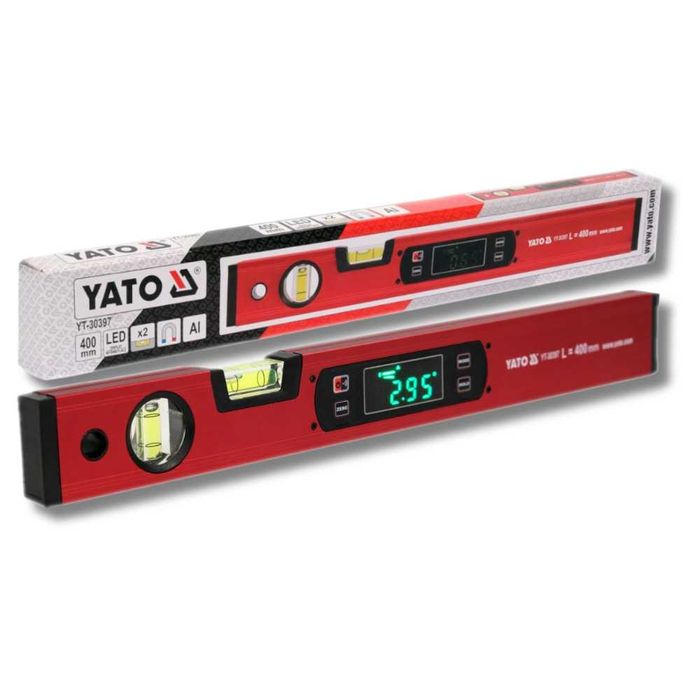 Dokładna POZIOMICA elektroniczna magnetyczna YATO 400mm + MIARKA 5m