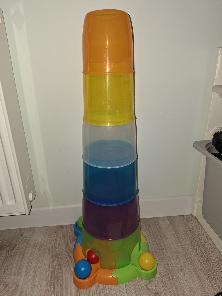 Wieża z piłeczkami tęczową piramida do układania 65cm